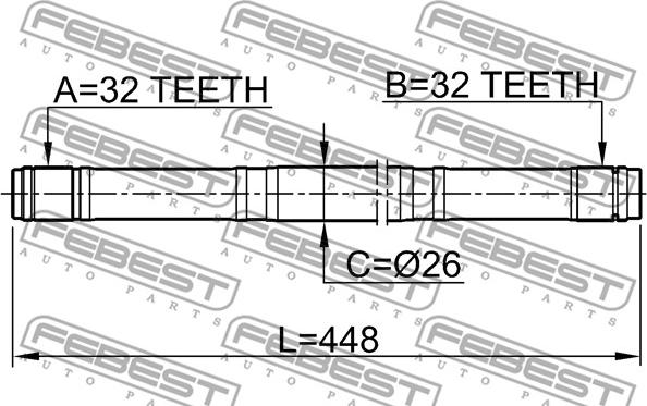 Febest 0312-RD1RH - Приводной вал parts5.com