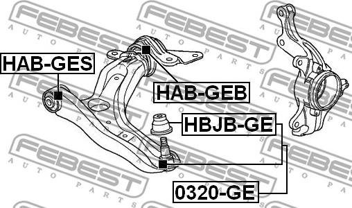 Febest 0320-GE - Шаровая опора, несущий / направляющий шарнир parts5.com