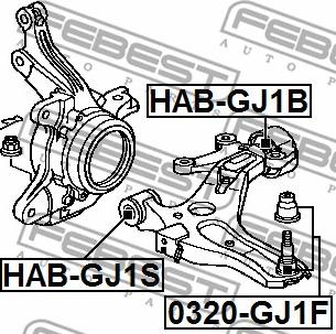 Febest 0320-GJ1F - Шаровая опора, несущий / направляющий шарнир parts5.com