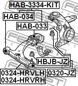 Febest HAB-3334-KIT - Подвеска колеса, комплект parts5.com