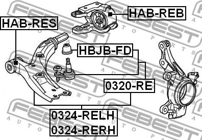 Febest 0324-RERH - Рычаг подвески колеса parts5.com