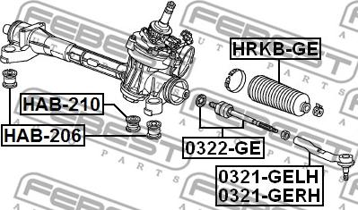 Febest HRKB-GE - Пыльник, рулевое управление parts5.com