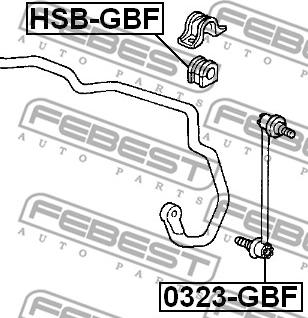 Febest 0323-GBF - Тяга / стойка, стабилизатор parts5.com