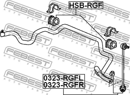 Febest 0323-RGFL - Тяга / стойка, стабилизатор parts5.com