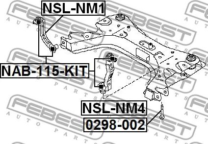 Febest 0298-002 - Болт крепления, крепление оси parts5.com