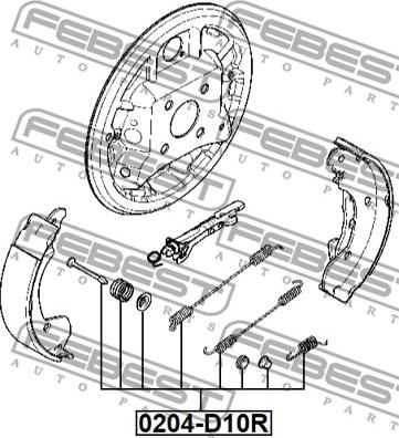 Febest 0204-D10R-KIT - Комплектующие, стояночная тормозная система parts5.com