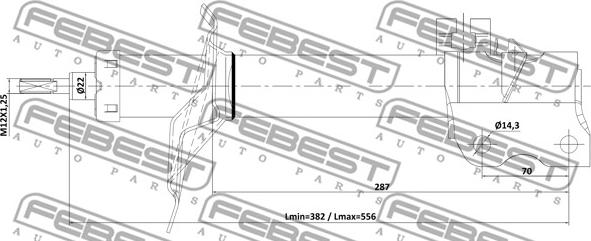 Febest 02110-006FL - Амортизатор parts5.com