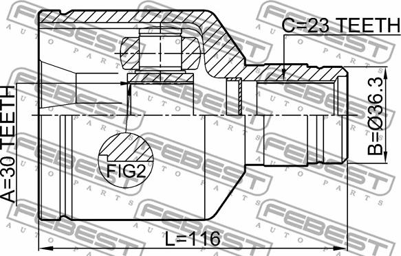 Febest 0211-G15RAMTRH - Шарнирный комплект, ШРУС, приводной вал parts5.com