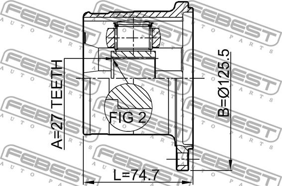 Febest 0211-WD21 - Шарнирный комплект, ШРУС, приводной вал parts5.com