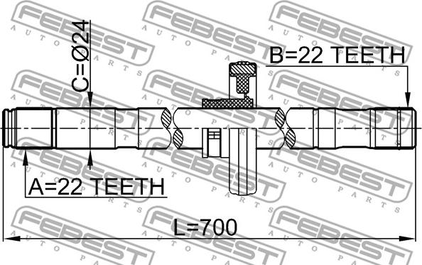 Febest 0212-B10ATRH - Приводной вал parts5.com