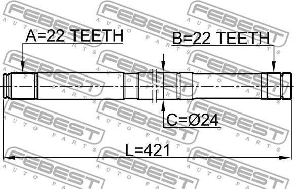 Febest 0212-B10MTLH - Приводной вал parts5.com