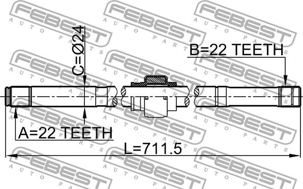 Febest 0212-B10MTRH - Приводной вал parts5.com