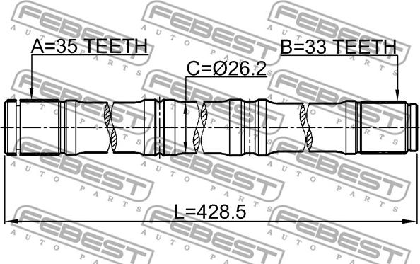 Febest 0212-MR20CVT4WD - Приводной вал parts5.com