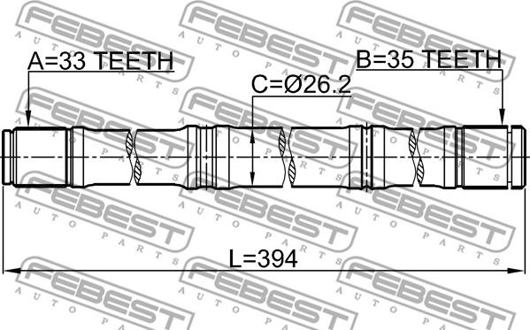 Febest 0212-MR20MT4WDLH - Приводной вал parts5.com