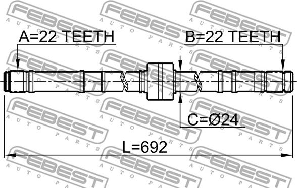 Febest 0212-P10RH - Приводной вал parts5.com