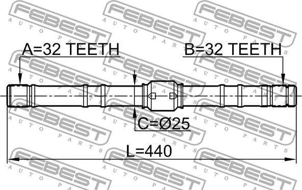 Febest 0212-SR20RH - Приводной вал parts5.com