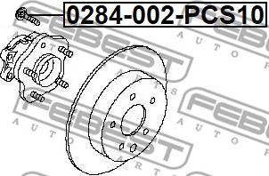 Febest 0284-002-PCS10 - Болт крепления колеса parts5.com