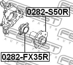 Febest 0282-S50R - Ступица колеса, поворотный кулак parts5.com