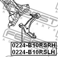 Febest 0224-B10RSLH - Рычаг подвески колеса parts5.com