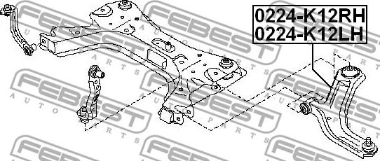 Febest 0224-K12RH - Рычаг подвески колеса parts5.com