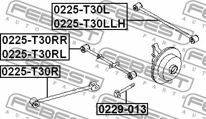 Febest 0225-T30L - Рычаг подвески колеса parts5.com