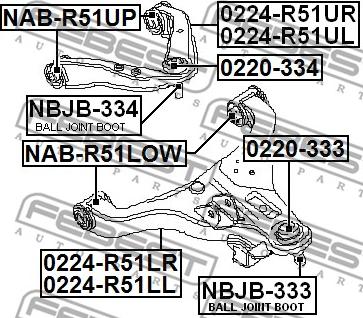Febest 0224-R51LR - Рычаг подвески колеса parts5.com
