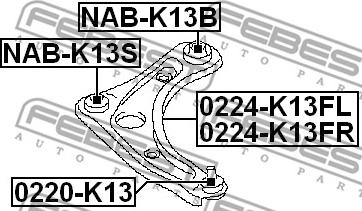 Febest NAB-K13S - Сайлентблок, рычаг подвески колеса parts5.com