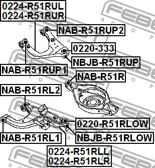 Febest 0224-R51RUL - Рычаг подвески колеса parts5.com