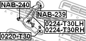 Febest NAB-240 - Сайлентблок, рычаг подвески колеса parts5.com