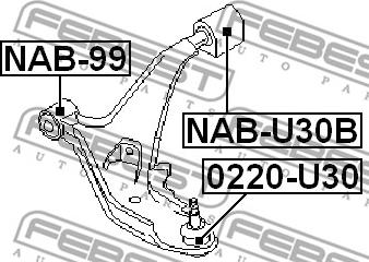 Febest NAB-U30B - Сайлентблок, рычаг подвески колеса parts5.com