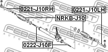 Febest 0222-J10F - Inner Tie Rod, Axle Joint parts5.com