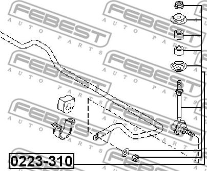 Febest 0223-310 - Тяга / стойка, стабилизатор parts5.com