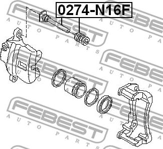 Febest 0274-N16F - Направляющий болт, корпус скобы тормоза parts5.com