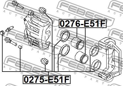 Febest 0275-E51F - Ремкомплект, тормозной суппорт parts5.com