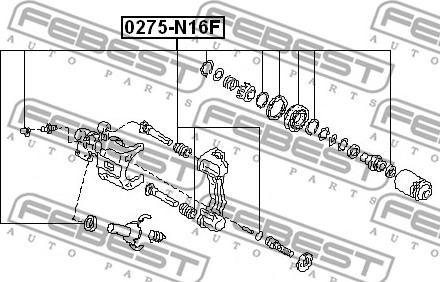 Febest 0275-N16F - Ремкомплект, тормозной суппорт parts5.com