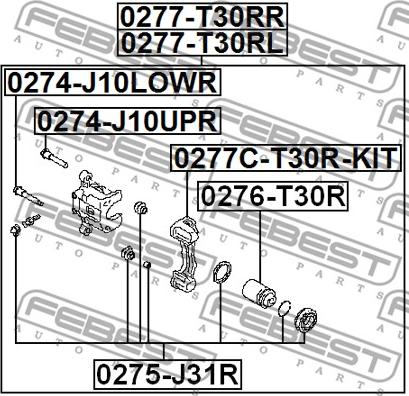 Febest 0277-T30RR - Тормозной суппорт parts5.com