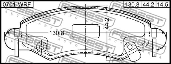 Febest 0701-WRF - Тормозные колодки, дисковые, комплект parts5.com