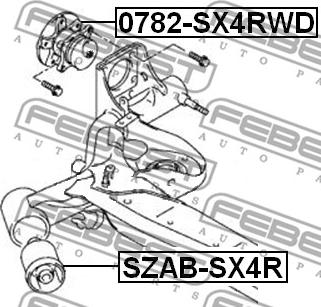 Febest 0782-SX4RWD - Ступица колеса, поворотный кулак parts5.com