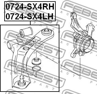 Febest 0724-SX4LH - Рычаг подвески колеса parts5.com