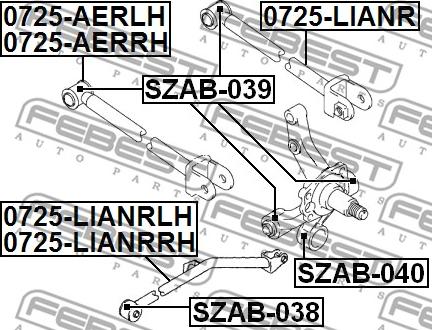 Febest SZAB-040 - Сайлентблок, рычаг подвески колеса parts5.com