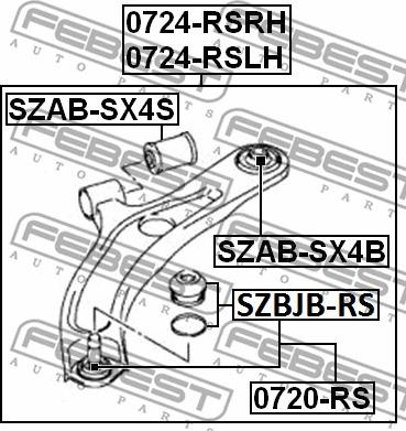 Febest 0720-RS - Шаровая опора, несущий / направляющий шарнир parts5.com