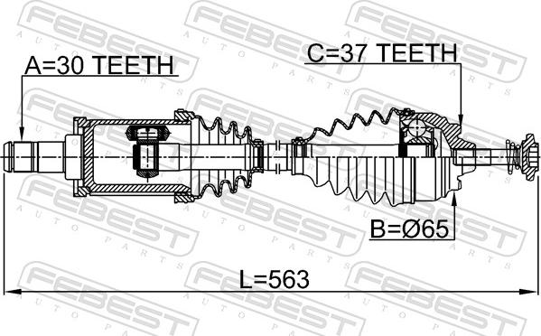 Febest 1914-F10LH - Приводной вал parts5.com