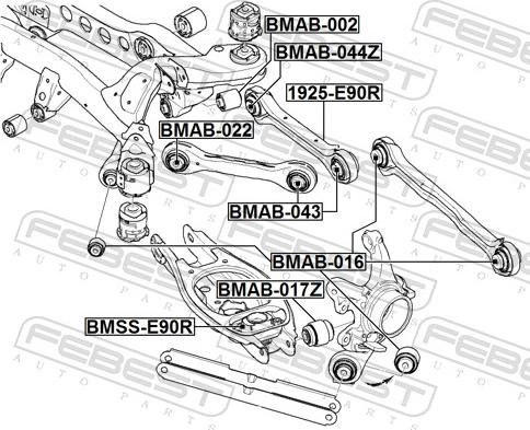 Febest 1925-E90R - Рычаг подвески колеса parts5.com