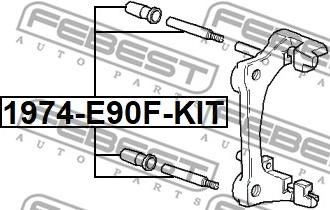 Febest 1974-E90F-KIT - Направляющий болт, корпус скобы тормоза parts5.com