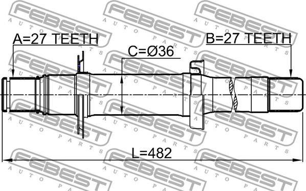 Febest 1412-ACTWD1RH - Приводной вал parts5.com