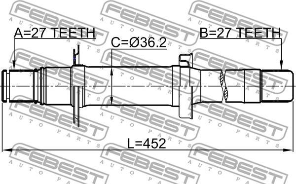 Febest 1412-ACTWD2RH - Приводной вал parts5.com