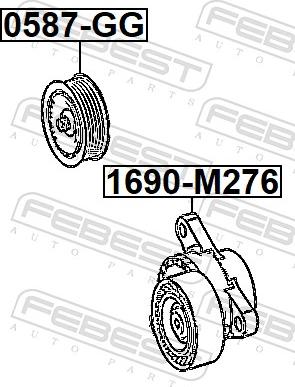 Febest 1690-M276 - Натяжитель, поликлиновый ремень parts5.com