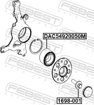 Febest 1698-001 - Болт подвески моста, приводной вал parts5.com