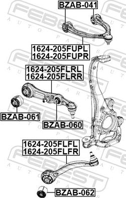 Febest 1624-205FLRR - Рычаг подвески колеса parts5.com