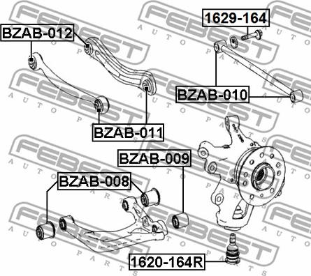 Febest BZAB-011 - Bush of Control / Trailing Arm parts5.com